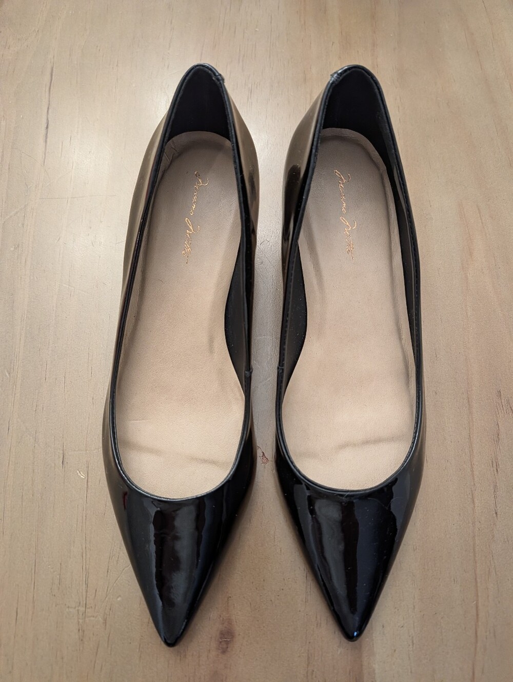 Massimo Matteo Black Patten Leather Kitten Heeled Pumps NWT Women's Size 7 1/2